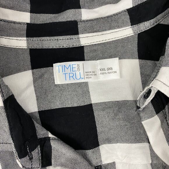 Time And Tru Dress Womens XXL (20) Buffalo Check Work Office Church Date Picnic - Picture 7 of 10
